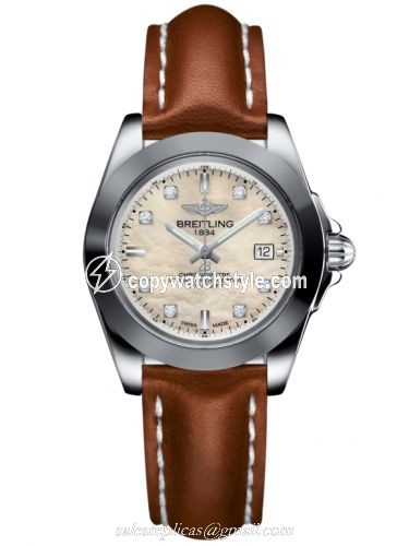 Breitling Galactic 32 Sleek Edition Stainless Steel / Pearl Diamond / Calf W7133012/A801/406X/A14BA.1 Breitling Galactic 32 Sleek Edition Stainless Steel / Pearl Diamond / Calf W7133012/A801/406X/A14BA.1