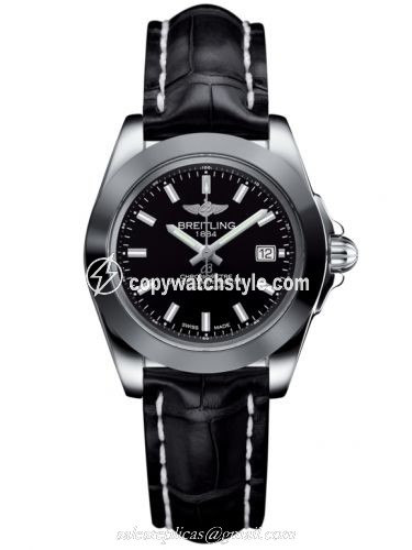 Breitling Galactic 32 Sleek Edition Stainless Steel / Trophy Black / Croco W7133012/BF62/777P/A14BA.1 Breitling Galactic 32 Sleek Edition Stainless Steel / Trophy Black / Croco W7133012/BF62/777P/A14BA.1