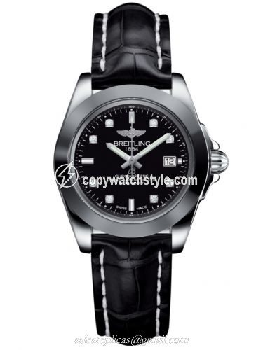 Breitling Galactic 32 Sleek Edition Stainless Steel / Trophy Black Diamond / Croco W7133012/BF63/777P/A14BA.1 Breitling Galactic 32 Sleek Edition Stainless Steel / Trophy Black Diamond / Croco W7133012/BF63/777P/A14BA.1