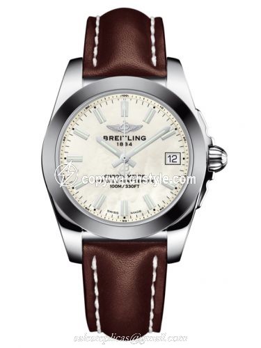 Breitling Galactic 36 Stainless Steel / SleekT / Pearl / Calf W7433012.A779.416X