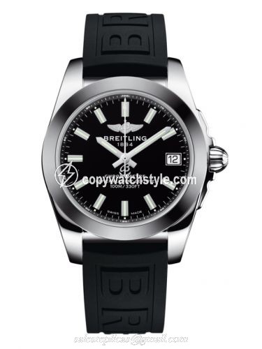 Breitling Galactic 36 Stainless Steel / SleekT / Trophy Black / Rubber W7433012.BE08.237S