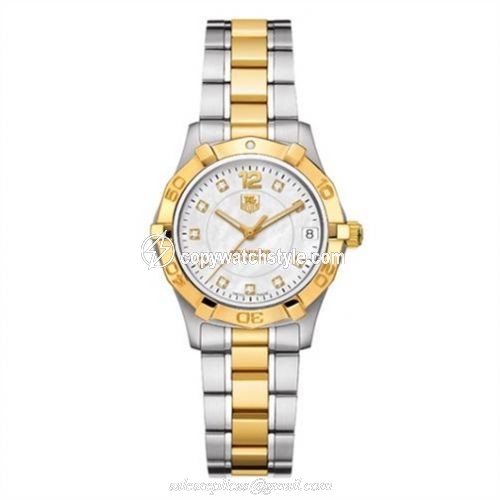 TAG Heuer Aquaracer 300M Quartz 32 Stainless Steel / Yellow Gold / MOP / Bracelet WAF1320.BB0820
