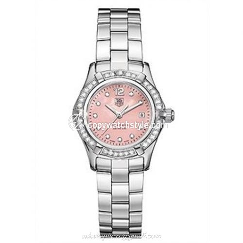 TAG Heuer Aquaracer 300M Quartz 27 Stainless Steel / Diamond / Pink MOP - Diamond / Bracelet WAF141B.BA0824