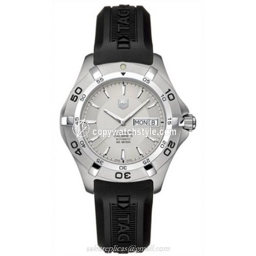 TAG Heuer Aquaracer 300M Calibre 5 Day-Date 41 Stainless Steel / Silver / Rubber WAF2011.FT8010 TAG Heuer Aquaracer 300M Calibre 5 Day-Date 41 Stainless Steel / Silver / Rubber WAF2011.FT8010