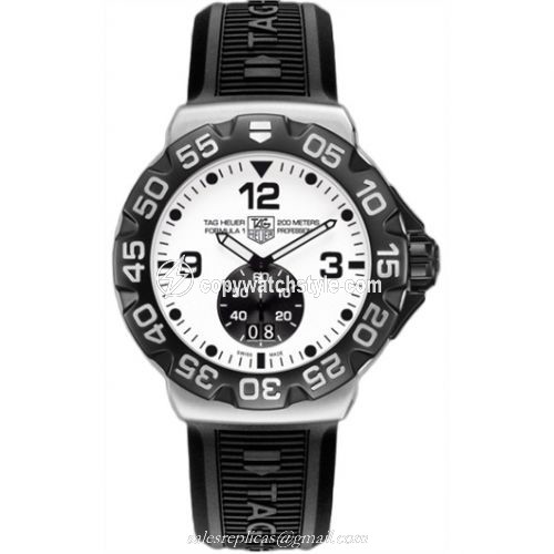 TAG Heuer Formula 1 Big Date 44 Stainless Steel / White / Rubber WAH1011.BT0717 TAG Heuer Formula 1 Big Date 44 Stainless Steel / White / Rubber WAH1011.BT0717