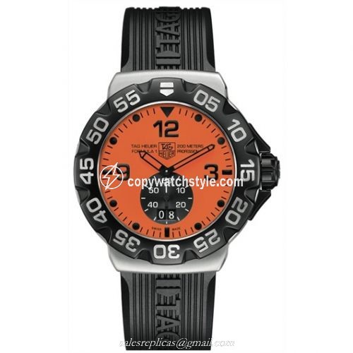 TAG Heuer Formula 1 Big Date 44 Stainless Steel / Orange / Rubber WAH1012.FT6026
