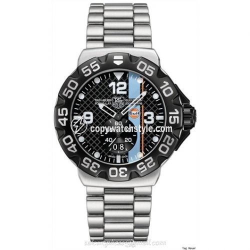 TAG Heuer Formula 1 Big Date 44 Stainless Steel / Gulf / Bracelet WAH1013.BA0860 TAG Heuer Formula 1 Big Date 44 Stainless Steel / Gulf / Bracelet WAH1013.BA0860