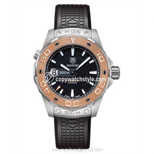 TAG Heuer Aquaracer 500M Calibre 5 43 Stainless Steel / Rose Gold / Black / Rubber WAJ2150.FT6015 TAG Heuer Aquaracer 500M Calibre 5 43 Stainless Steel / Rose Gold / Black / Rubber WAJ2150.FT6015