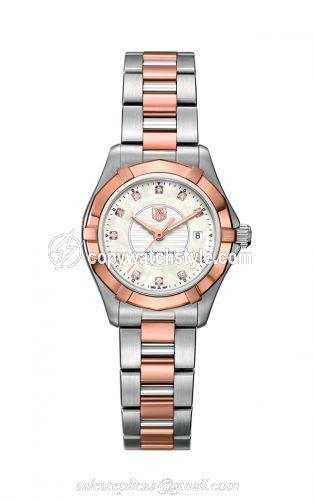 TAG Heuer Aquaracer 300M Quartz 27 Stainless Steel / Rose Gold / MOP - Diamond / Bracelet WAP1451.BD0837 TAG Heuer Aquaracer 300M Quartz 27 Stainless Steel / Rose Gold / MOP - Diamond / Bracelet WAP1451.BD0837