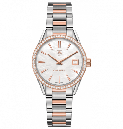 TAG Heuer Carrera Lady Quartz 32 Stainless Steel / Rose Gold / Diamond / MOP / Bracelet WAR1353.BD0779