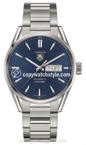 TAG Heuer Carrera Calibre 5 Day Date Stainless Steel / Blue / Bracelet WAR201E.BA0723 TAG Heuer Carrera Calibre 5 Day Date Stainless Steel / Blue / Bracelet WAR201E.BA0723