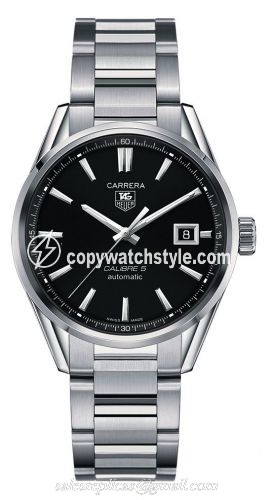TAG Heuer Carrera Calibre 5 39 Stainless Steel / Black / Bracelet WAR211A.BA0782