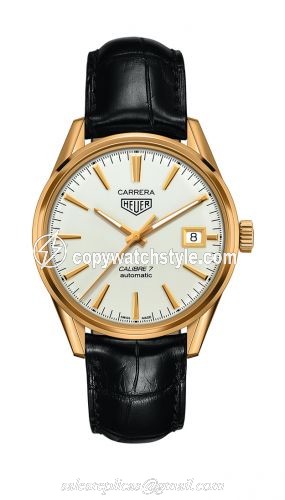 TAG Heuer Carrera Calibre 7 39 Yellow Gold / Silver / Alligator WAR2140.FC8159 TAG Heuer Carrera Calibre 7 39 Yellow Gold / Silver / Alligator WAR2140.FC8159