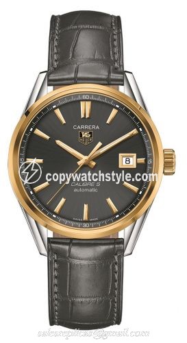 TAG Heuer Carrera Calibre 5 39 Stainless Steel / Yellow Gold / Grey / Alligator WAR215C.FC6336 TAG Heuer Carrera Calibre 5 39 Stainless Steel / Yellow Gold / Grey / Alligator WAR215C.FC6336