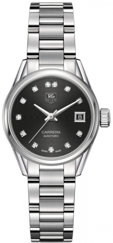 TAG Heuer Carrera Calibre 9 28 Stainless Steel / Black - Diamond / Bracelet WAR2413.BA0776 TAG Heuer Carrera Calibre 9 28 Stainless Steel / Black - Diamond / Bracelet WAR2413.BA0776