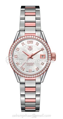 TAG Heuer Carrera Calibre 9 28 Stainless Steel / Rose Gold / Diamond / MOP - Diamond / Bracelet WAR2453.BD0772 TAG Heuer Carrera Calibre 9 28 Stainless Steel / Rose Gold / Diamond / MOP - Diamond / Bracelet WAR2453.BD0772