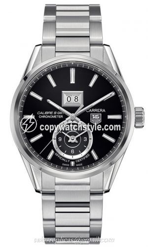 TAG Heuer Carrera Calibre 8 41 Stainless Steel / Black / Bracelet WAR5010.BA0723 TAG Heuer Carrera Calibre 8 41 Stainless Steel / Black / Bracelet WAR5010.BA0723