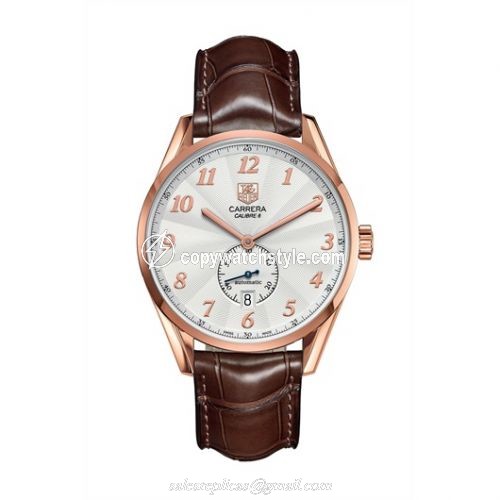 TAG Heuer Carrera Calibre 6 39 Heritage Rose Gold / Silver / Alligator WAS2140.FC8176 TAG Heuer Carrera Calibre 6 39 Heritage Rose Gold / Silver / Alligator WAS2140.FC8176
