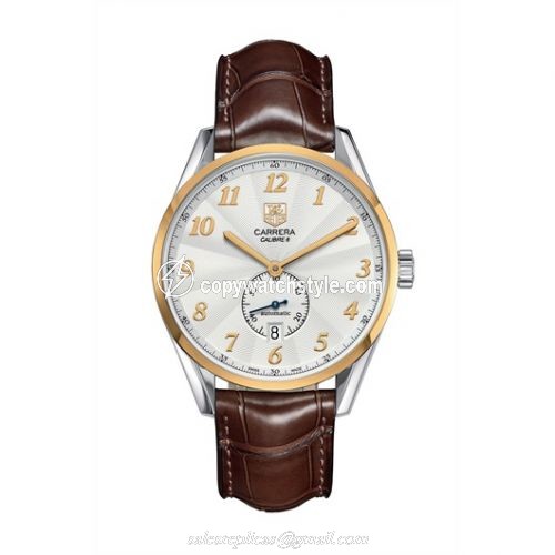 TAG Heuer Carrera Calibre 6 39 Heritage Stainless Steel / Yellow Gold / Silver / Alligator WAS2150.FC6181 TAG Heuer Carrera Calibre 6 39 Heritage Stainless Steel / Yellow Gold / Silver / Alligator WAS2150.FC6181