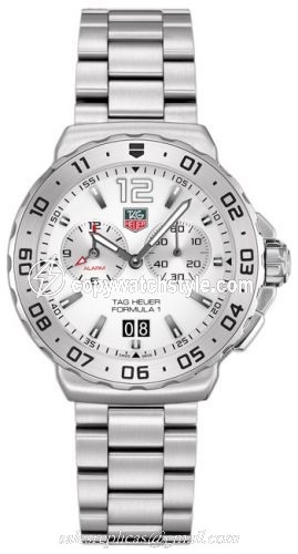 TAG Heuer Formula 1 Quartz Alarm 42 Stainless Steel / White / Bracelet WAU111B.BA0858