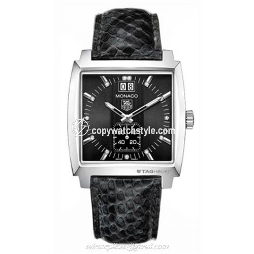 TAG Heuer Monaco Quartz Big Date Stainless Steel / Black / Python WAW1310.FC6216