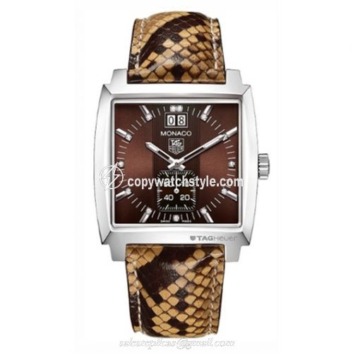 TAG Heuer Monaco Quartz Big Date Stainless Steel / Brown / Python WAW1315.FC6217 TAG Heuer Monaco Quartz Big Date Stainless Steel / Brown / Python WAW1315.FC6217