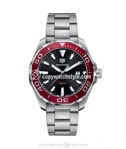 TAG Heuer Aquaracer 300M Quartz 43 Stainless Steel / Black / Red / Bracelet WAY101B.BA0746 TAG Heuer Aquaracer 300M Quartz 43 Stainless Steel / Black / Red / Bracelet WAY101B.BA0746