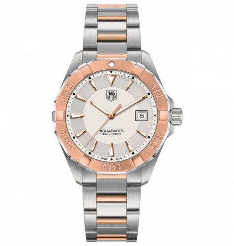 TAG Heuer Aquaracer 300M Quartz 40.5 Stainless Steel / Rose Gold / Silver / Bracelet WAY1150.BD0911 TAG Heuer Aquaracer 300M Quartz 40.5 Stainless Steel / Rose Gold / Silver / Bracelet WAY1150.BD0911