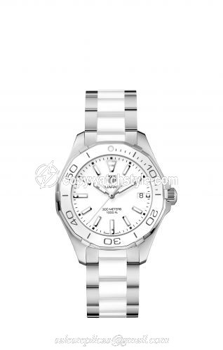 TAG Heuer Aquaracer 300M Quartz 35 Stainless Steel / White / Bracelet WAY131B.BA0914