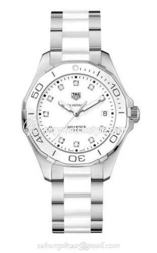 TAG Heuer Aquaracer 300M Quartz 35 Stainless Steel / White - Diamond / Bracelet WAY131D.BA0914 TAG Heuer Aquaracer 300M Quartz 35 Stainless Steel / White - Diamond / Bracelet WAY131D.BA0914