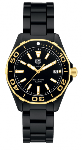 TAG Heuer Aquaracer 300M Quartz 35 Ceramic / Yellow Gold / Black / Bracelet WAY1321.BH0743 TAG Heuer Aquaracer 300M Quartz 35 Ceramic / Yellow Gold / Black / Bracelet WAY1321.BH0743