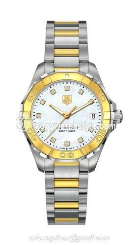 TAG Heuer Aquaracer 300M Quartz 32 Stainless Steel / Yellow Gold / MOP - Diamond / Bracelet WAY1351.BD0917
