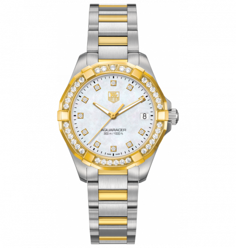 TAG Heuer Aquaracer 300M Quartz 32 Stainless Steel / Yellow Gold / Diamond / MOP - Diamond / Bracelet WAY1353.BD0917 TAG Heuer Aquaracer 300M Quartz 32 Stainless Steel / Yellow Gold / Diamond / MOP - Diamond / Bracelet WAY1353.BD0917