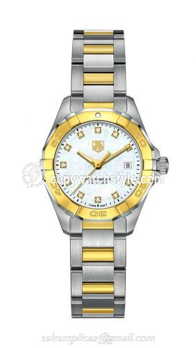 TAG Heuer Aquaracer 300M Quartz 27 Stainless Steel / Yellow Gold / MOP - Diamond / Bracelet WAY1451.BD0922