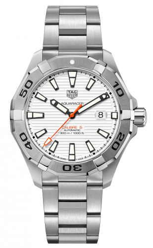TAG Heuer Aquracer 300M Calibre 5 43 Stainless Steel / White / Bracelet WAY2013.BA0927