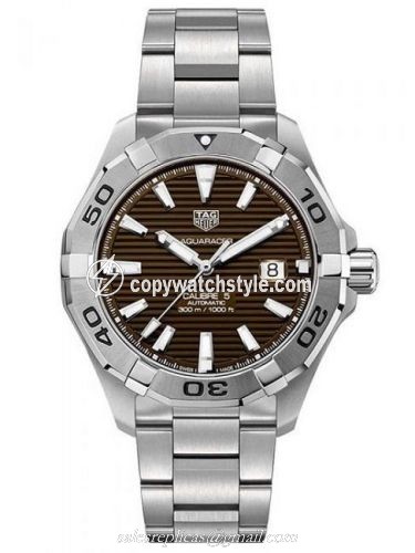 TAG Heuer Aquaracer 300M Calibre 5 43 Stainless Steel / Brown / Bracelet WAY2018.BA0927 TAG Heuer Aquaracer 300M Calibre 5 43 Stainless Steel / Brown / Bracelet WAY2018.BA0927