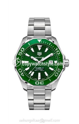 TAG Heuer Aquaracer 300M Calibre 5 41 Stainless Steel / Green / Steel WAY201S.BA0927 TAG Heuer Aquaracer 300M Calibre 5 41 Stainless Steel / Green / Steel WAY201S.BA0927