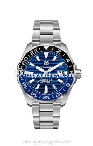 TAG Heuer Aquaracer 300M Calibre 7 GMT Stainless Steel / Blue / Bracelet WAY201T.BA0927 TAG Heuer Aquaracer 300M Calibre 7 GMT Stainless Steel / Blue / Bracelet WAY201T.BA0927