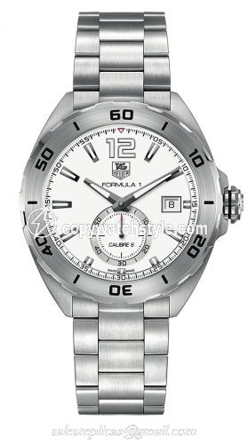 TAG Heuer Formula 1 Calibre 6 43 Stainless Steel / White / Bracelet WAZ2111.BA0875 TAG Heuer Formula 1 Calibre 6 43 Stainless Steel / White / Bracelet WAZ2111.BA0875