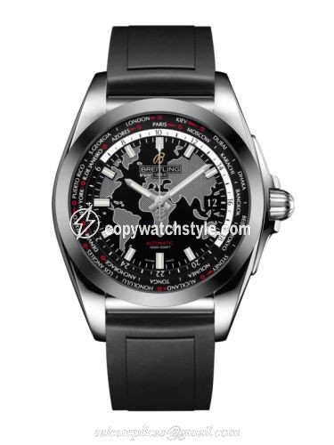 Breitling Galactic Unitime Stainless Steel / SleekT / Trophy Black / Rubber WB3510U4.BD94.131S Breitling Galactic Unitime Stainless Steel / SleekT / Trophy Black / Rubber WB3510U4.BD94.131S