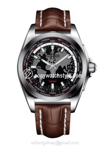 Breitling Galactic Unitime Stainless Steel / SleekT / Trophy Black / Croco WB3510U4.BD94.739P Breitling Galactic Unitime Stainless Steel / SleekT / Trophy Black / Croco WB3510U4.BD94.739P