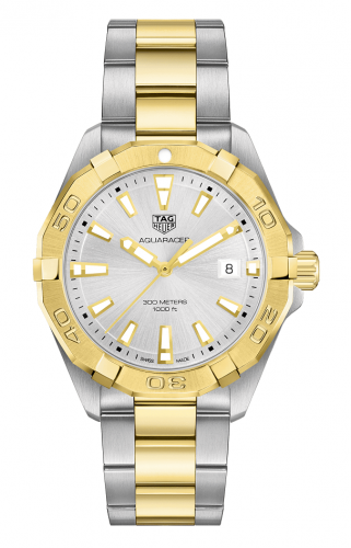 TAG Heuer Aquaracer 300M Quartz 41 Stainless Steel / Yellow Gold / Silver / Bracelet WBD1120.BB0930 TAG Heuer Aquaracer 300M Quartz 41 Stainless Steel / Yellow Gold / Silver / Bracelet WBD1120.BB0930