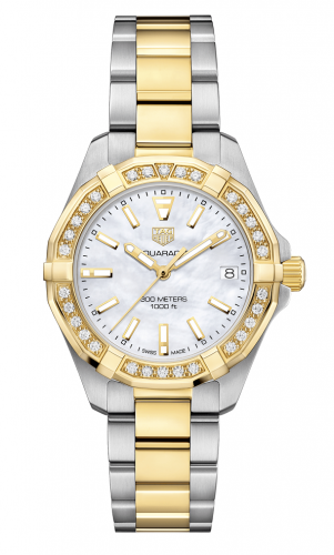 TAG Heuer Aquaracer 300M Quartz 32 Stainless Steel / Yellow Gold / Diamond / MOP / Bracelet WBD1321.BB0320 TAG Heuer Aquaracer 300M Quartz 32 Stainless Steel / Yellow Gold / Diamond / MOP / Bracelet WBD1321.BB0320