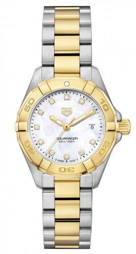TAG Heuer Aquaracer 300M Quartz 27 Stainless Steel / Yellow Gold / MOP - Diamond / Bracelet WBD1422.BB0321 TAG Heuer Aquaracer 300M Quartz 27 Stainless Steel / Yellow Gold / MOP - Diamond / Bracelet WBD1422.BB0321