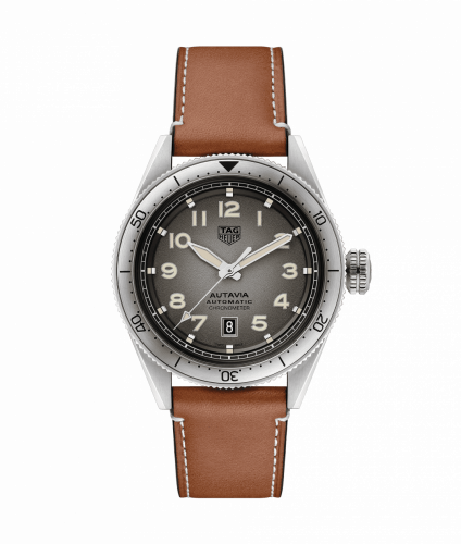 TAG Heuer Autavia Calibre 5 Stainless Steel / Grey / Leather WBE5111.FC8267-1 TAG Heuer Autavia Calibre 5 Stainless Steel / Grey / Leather WBE5111.FC8267-1