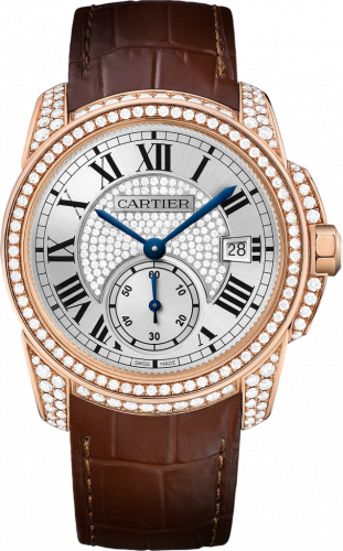 Cartier Calibre de Cartier 38 Pink Gold / Silver / Full Diamond WF100015 Cartier Calibre de Cartier 38 Pink Gold / Silver / Full Diamond WF100015