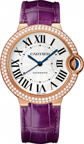 Cartier Ballon Blue de Cartier 36 Automatic Pink Gold / Diamonds / Purple WJBB0009 Cartier Ballon Blue de Cartier 36 Automatic Pink Gold / Diamonds / Purple WJBB0009