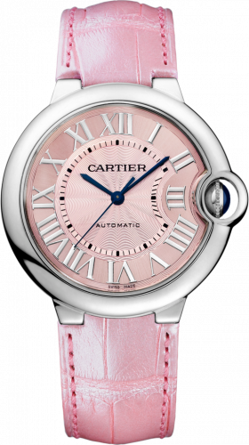 Cartier Ballon Blue de Cartier 36 Automatic Stainless Steel / Pink WSBB0007 Cartier Ballon Blue de Cartier 36 Automatic Stainless Steel / Pink WSBB0007