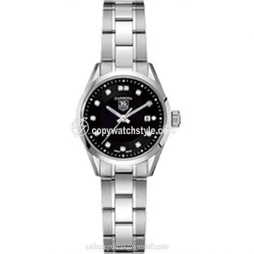 TAG Heuer Carrera Quartz 27 Stainless Steel / Black - Diamond / Bracelet WV1410.BA0793 TAG Heuer Carrera Quartz 27 Stainless Steel / Black - Diamond / Bracelet WV1410.BA0793
