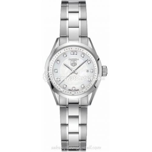 TAG Heuer Carrera Quartz 27 Stainless Steel / MOP - Diamond / Bracelet WV1411.BA0793